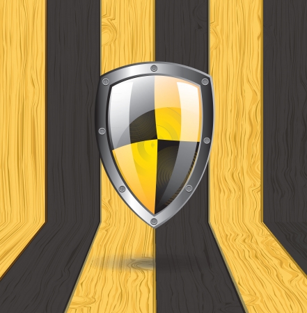 Caution and security icons over yellow and black background vector illustrationのイラスト素材