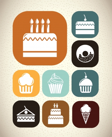 Desserts icons over vintage background vector illustrationのイラスト素材