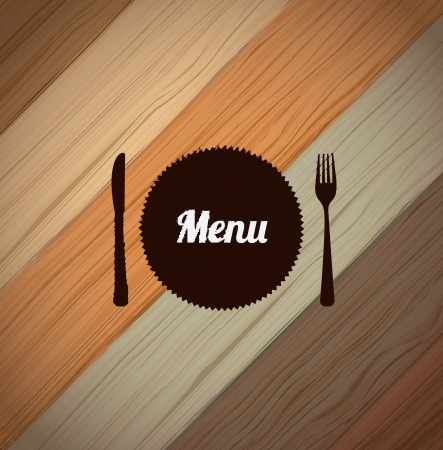 Menu icons over wooden background vector illustrationのイラスト素材