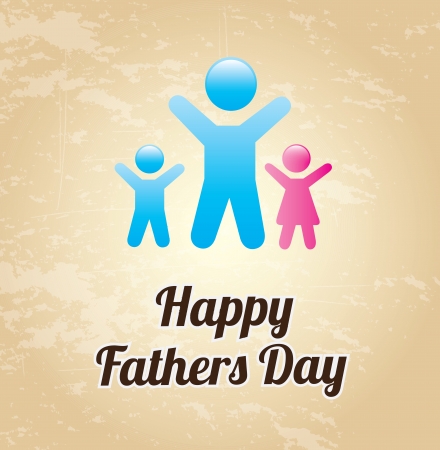 Happy Fathers day card with offspring vector illustration のイラスト素材
