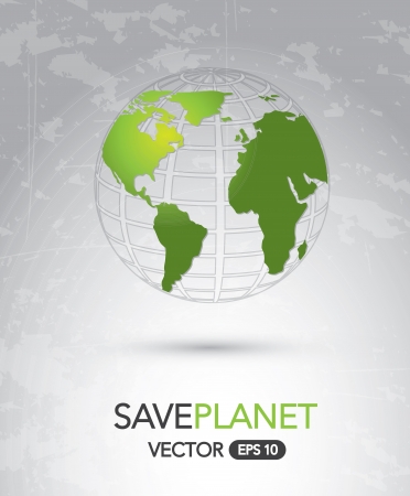 Save Planet over vintage background vector illustrationのイラスト素材