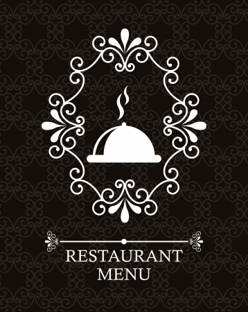 restaurant menu over black background. vector illustrationのイラスト素材