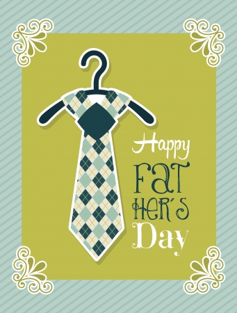 fathers day card over green background. vector illustrationのイラスト素材