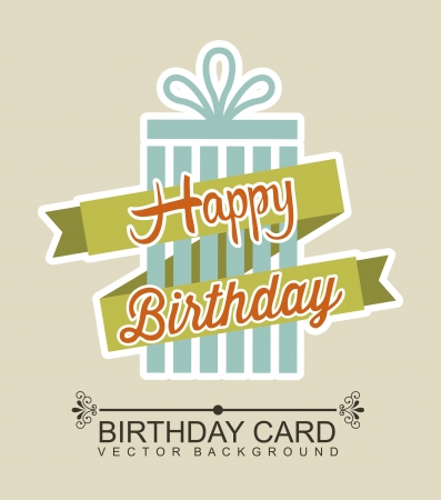happy birthday over beige background. vector illustrationのイラスト素材