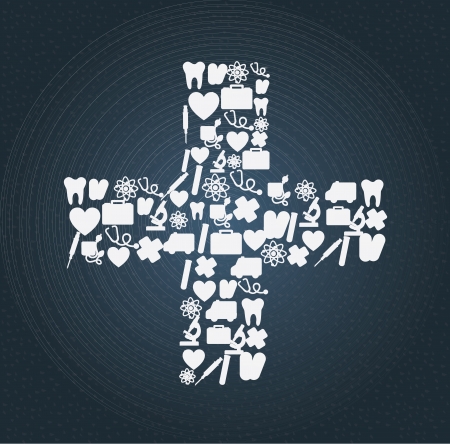 Health icons over blue background vector illustrationのイラスト素材