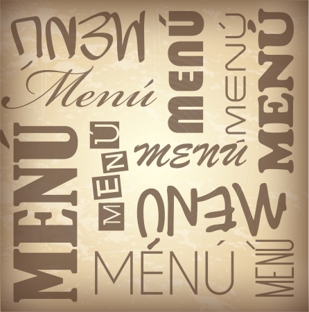 Words menu over brown background vector illustrationのイラスト素材