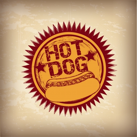 Hot dog over vintage background vector illustrationのイラスト素材