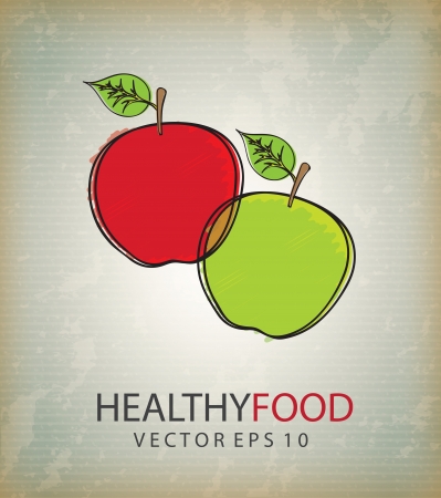 Healthy food over vintage background vector illustrationのイラスト素材