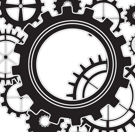 Black gear over white background vector illustrationのイラスト素材