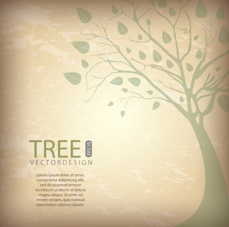 Tree design over vintage background vector illustrationのイラスト素材