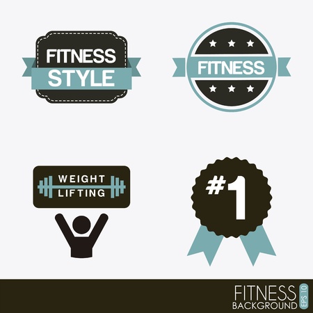 fitness labels over white background. vector illustrationのイラスト素材