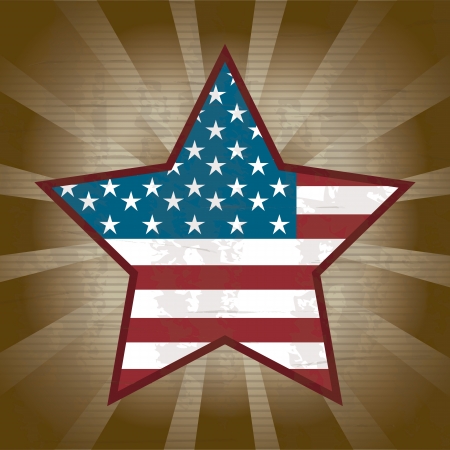 united states star over brown background. vectorのイラスト素材