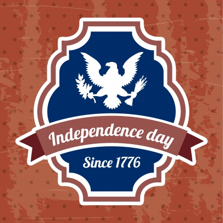 independence day label over red background. vectorのイラスト素材