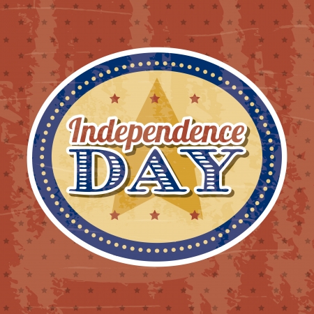 independence day label over red background. vectorのイラスト素材