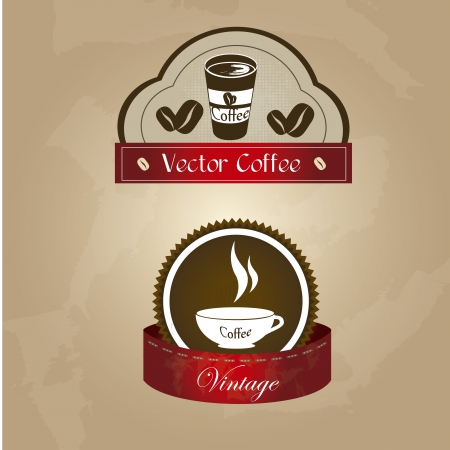 Coffee icon over vintage background vector illustrationのイラスト素材