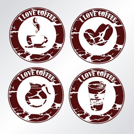 Coffee grunge seal over white background vector illustrationのイラスト素材