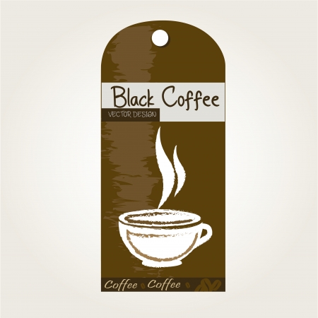 Black coffee tag over white background vector illustrationのイラスト素材
