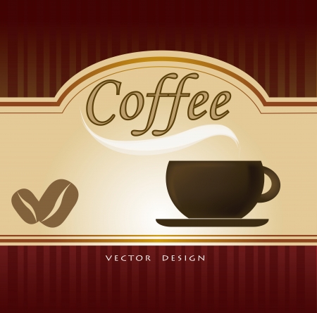 Coffee label over brown background vector illustrationのイラスト素材