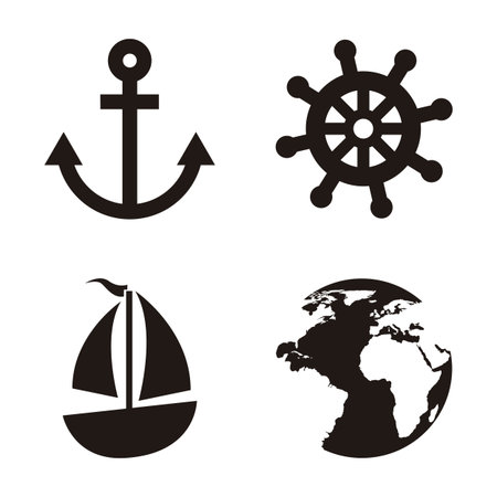 nautical elements over white background illustrationのイラスト素材