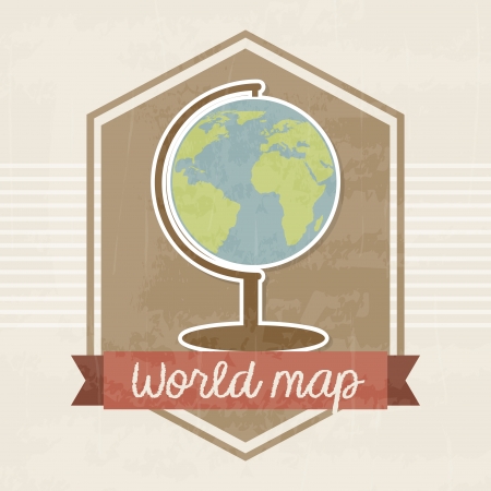 world map frame over vintage background illustration のイラスト素材