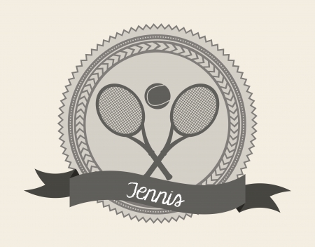 tennis seal over cream background illustrationのイラスト素材