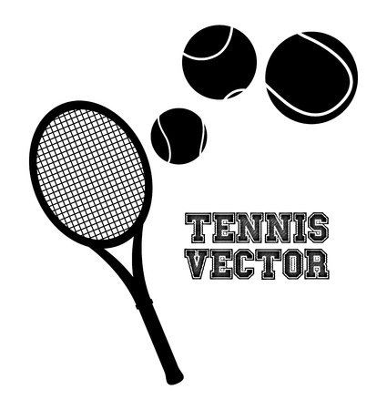 tennis silhouette over cream background illustration のイラスト素材