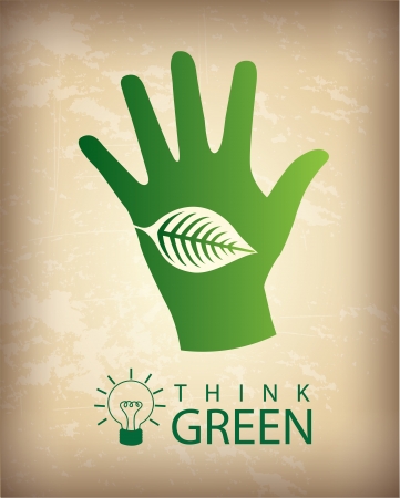 think green over vintage background illustration のイラスト素材