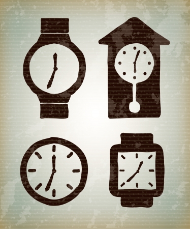 watches tips over grunge background illustration のイラスト素材