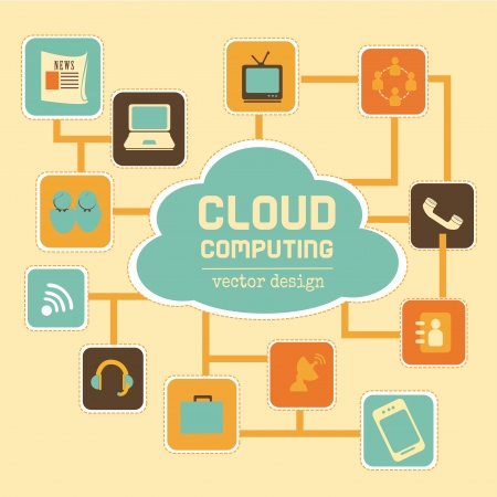cloud computing over cream background vector illustration
のイラスト素材