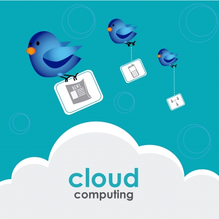 cloud computing over sky background vector illustration のイラスト素材
