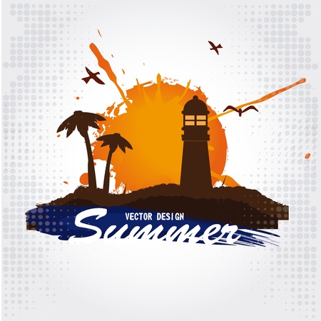 summer design over vintage background vector illustrationのイラスト素材