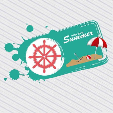 summer stamp over grunge background vector illustration のイラスト素材