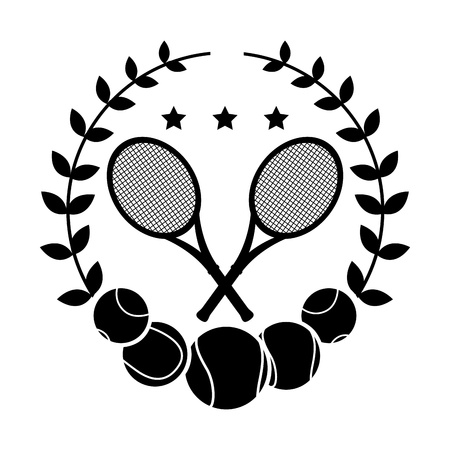 tennis seal over white background vector illustration のイラスト素材