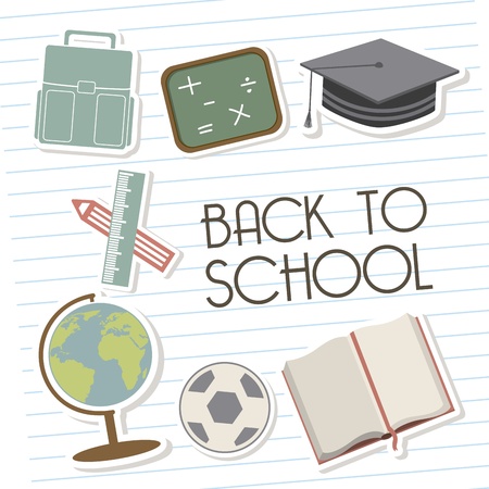 back to school over lines background vector illustration のイラスト素材