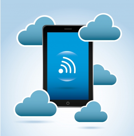 cell in the clouds over sky background vector illustration  のイラスト素材