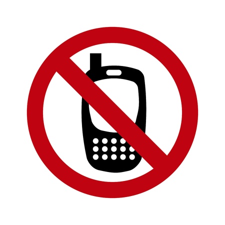 phones banned over white background vector illustration のイラスト素材