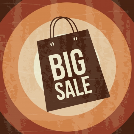 big sale bag over grunge backgrond vector illustration のイラスト素材