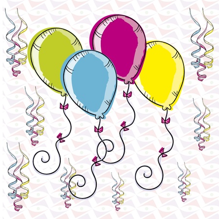 ballons design over ribbons background vector illustration のイラスト素材