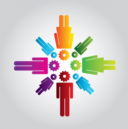 industrial teamwork over gray background vector illustrationのイラスト素材