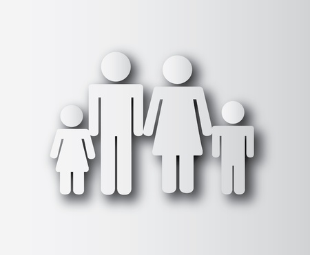 familiar silhouette  over gray  background のイラスト素材