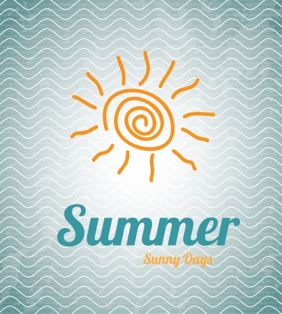 summer design over waves background のイラスト素材