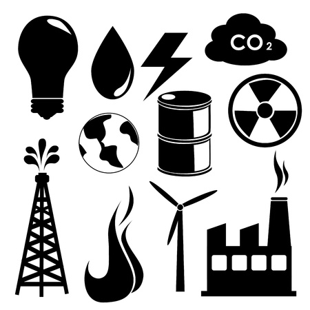 energy icons over white background vector illustration のイラスト素材