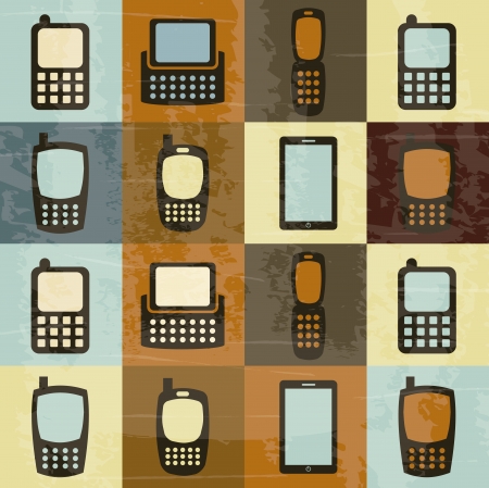 cellular vintage   over gray  background vector illustration のイラスト素材