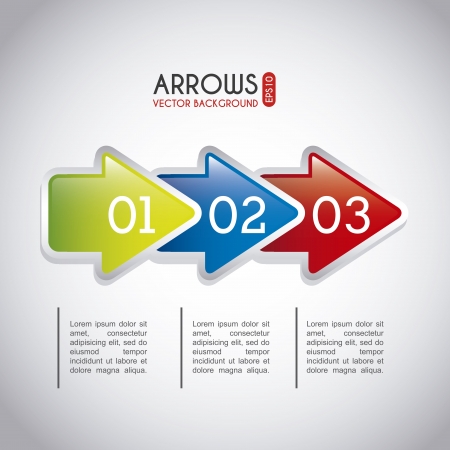 arrows infographics over gray  background vector illustration のイラスト素材
