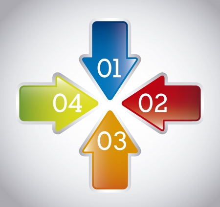 arrows infographics over gray background vector illustration のイラスト素材
