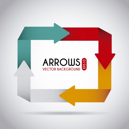 arrows infographics over gray background vector illustration のイラスト素材