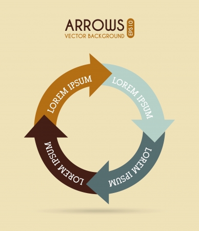 arrows infographics over cream background vector illustration のイラスト素材