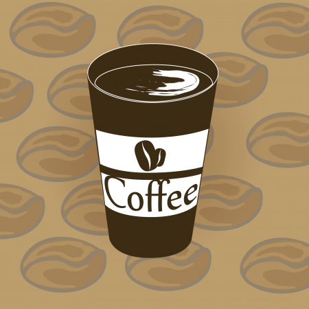 Coffee icon over brown background vector illustrationのイラスト素材