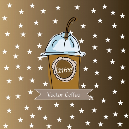 Coffee icon over brown background vector illustration のイラスト素材