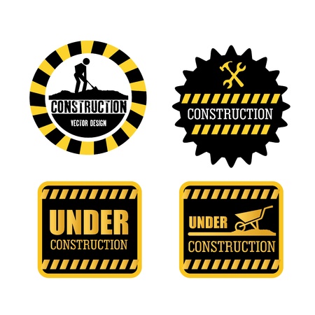 constructions seals over white background vector illustration のイラスト素材
